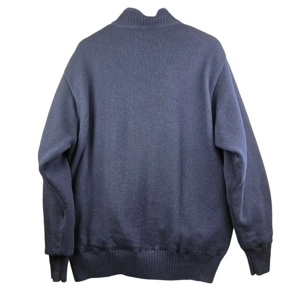 Orvis Sweater Men Large Blue‎ Foul Weather Wool Lined Full Zip Hunting